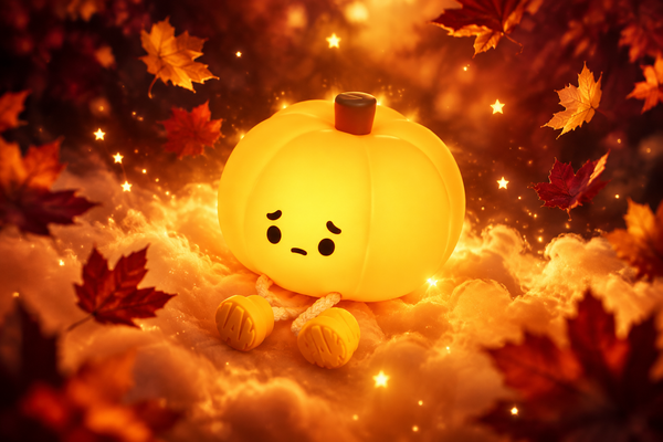 A charming pumpkin, a cozy touch of light